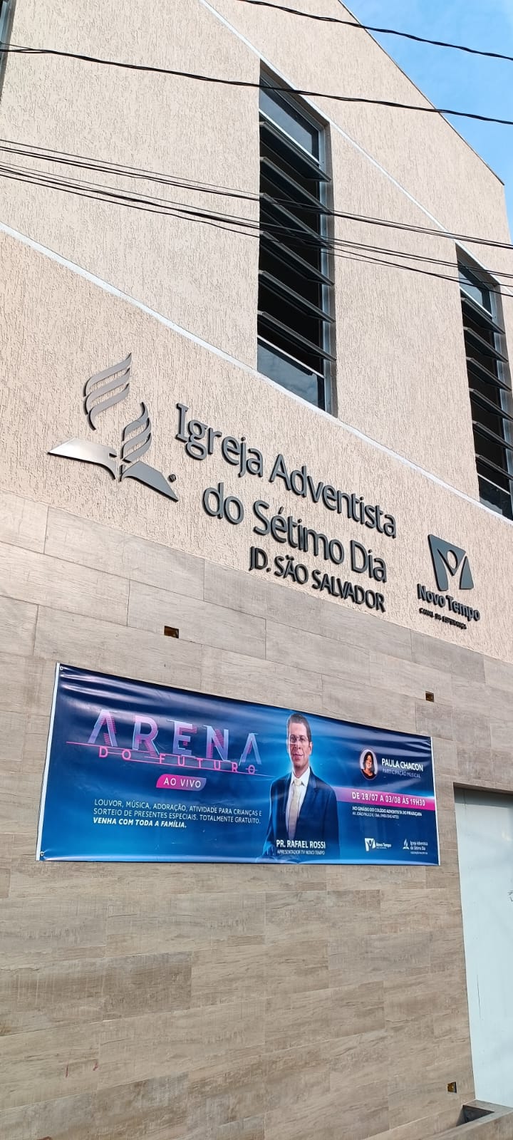 Igreja Adventista — Letras-caixa e banner